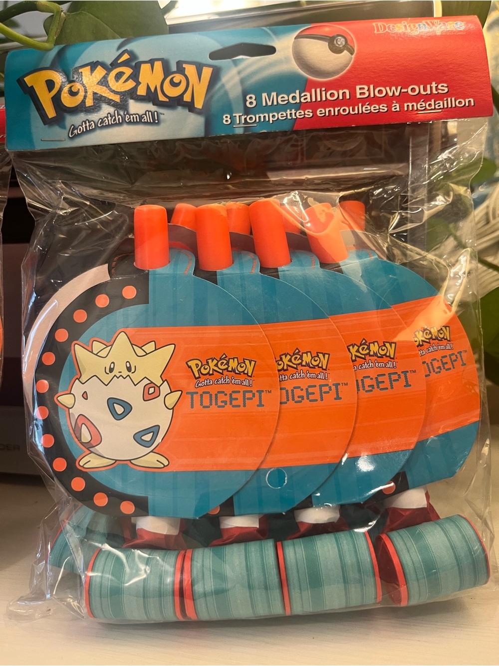 2000 Deadstock Vintage Nintendo Pokemon Togepi Medallion Blowouts Pack of 8